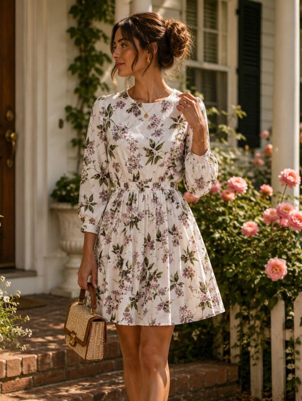 Vintage Pelleni Petites Floral Print Dress